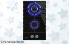 Placa de gas butano y natural Cecotec Bolero Squad G 2200F con potencia brutal y seguridad total, cristal negro a precio rebajado que vuela; cocinas como un crack ¡Corre que vuelan estas unidades, oferta limitada!