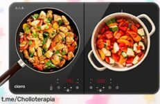 Placa de inducción portátil CIARRA CBTIH2 con 2 fuegos y control táctil a tope de potencia, súper rápida y súper segura ¡Precio rebajado que vuelan! Cocina fácil, limpia rápido y olvídate del rollo con niños ¡Corre que se acaba!