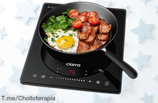 Placa de inducción portátil Ciarra CBTIH1 con 2000W y bloqueo infantil rebajada en un super chollo para cocinar rápido y seguro ¡No dejes que se te escape este ofertón!