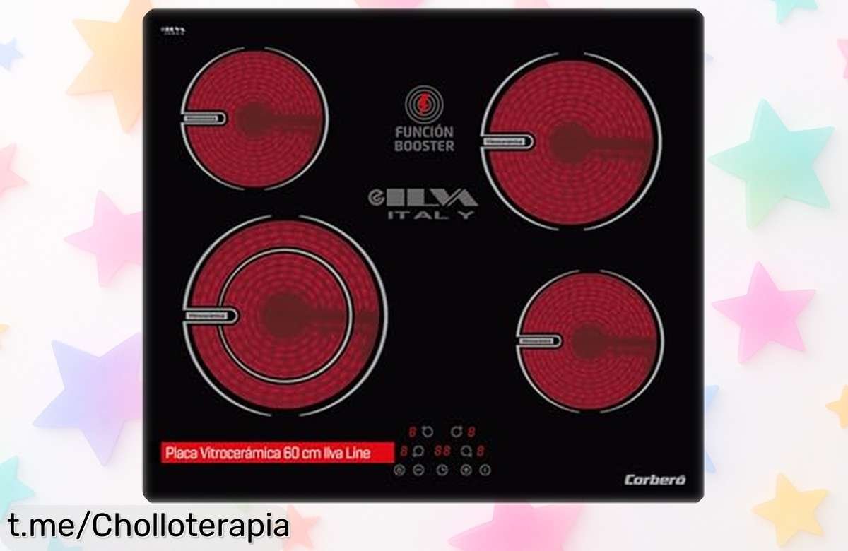Placa vitrocerámica Corberó CCVG8422 con 4 zonas y control táctil sencillo, diseño moderno en negro rebajada a precio loco para que cocines con potencia sin complicaciones ¡corre que vuelan estas unidades!