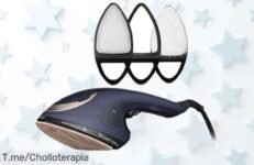 Plancha de ropa Russell Hobbs Steam Genie 2in1 con vapor vertical y suela cerámica rebajada a precio muy bajo, un ofertón que incluye 3 accesorios ideales para lucir tu mejor look ¡No la dejes escapar y cómprala ya!