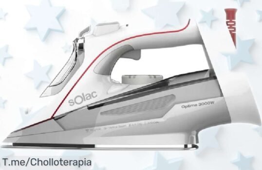 Plancha de vapor Solac Optima 3000W con suela cerámica y sistema antical, un super chollo en caída de precio que deja tu ropa impecable sin gotear ni esfuerzo ¡No pierdas esta oferta brutal por tiempo limitado!