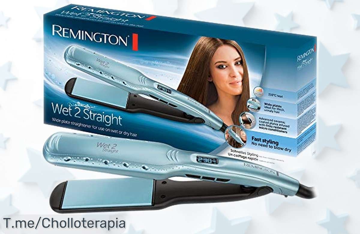 Plancha pelo 2 en 1 Remington S7350 con cerámica y argán que alisa y seca sin tirones ni encrespado, precio rebajado a tope, oferta limitada ¡no pierdas este super chollo ya!