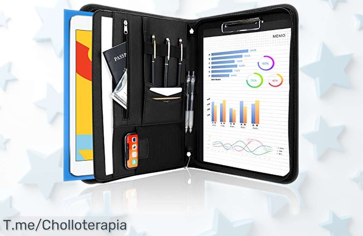 Portafolio grande ProCase con cremallera que organiza todo a la perfección y ahora con un descuentazo increíble para lucir profesional sin gastar de más, ¡date prisa antes de que se agote este super chollo!