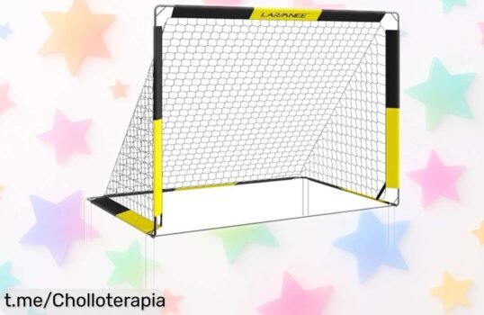 Portería de fútbol LARMNEE EBY120FG02 para niños súper práctica y plegable con pared de tiros, ahora a un precio rebajado que no se ve todos los días ¡date prisa porque vuelan!
