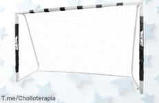 Portería de fútbol MUWO 3x2 m acero negro-blanco con resistencia total y precio rebajado brutal que vuela rápido: ¡hazte con ella ya antes de que suba!