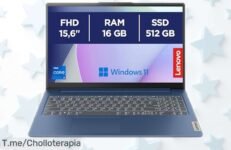 Potente portátil Lenovo IdeaPad Slim 3 Gen 8 con i7 y pantalla Full HD a precio rebajado brutal, rendimiento imparable para cualquier reto; date prisa que este super chollo vuela y no vuelve a bajar tan fuerte jamás