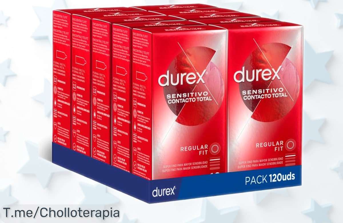 Preservativos sensitivo contacto total Durex pack 120 con sensación increíble y seguridad máxima a precio rebajado brutal que vuela rápido ¡No dejes pasar este super chollo por tiempo limitado!