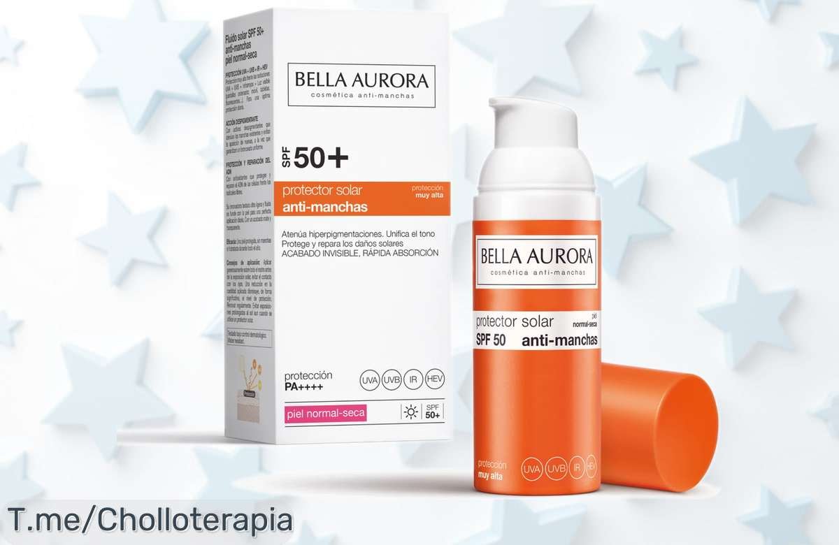 Protector solar Bella Aurora SPF 50+ para piel normal-seca con absorción rapidísima y efecto calmante, rebajado de precio por tiempo limitado ¡corre que vuelan estas unidades!