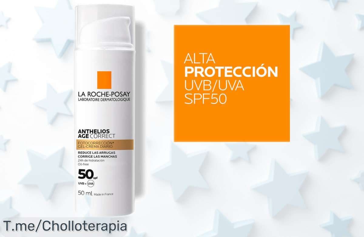 Protector solar La Roche Posay Anthelios SPF50+ Age Correct 50ml rebajado a un precio muy bajo para cuidar tu piel y frenar el envejecimiento ¡Oferta limitada que vuela, aprovecha ya este super chollo!
