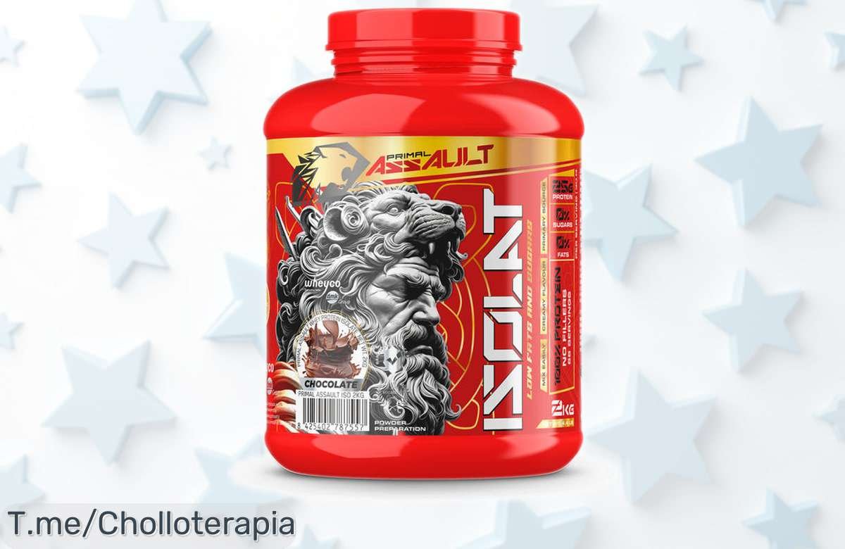 Proteína aislada ISOLAT de Primal Assault con calidad top para ganar músculo limpio sin grasas ni azúcares, precio rebajado que no volverás a ver y unidades limitadas ¡corre antes que se agote este ofertón!