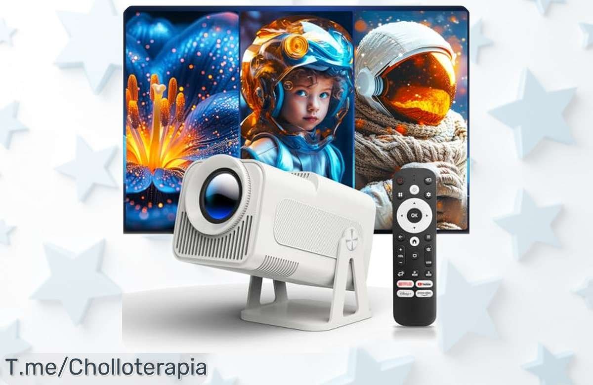 Proyector portátil Hy320 con Android 13 y Full HD para una pantalla gigante de hasta 200” disfruta Netflix y Prime en súper colores precio rebajado solo por tiempo limitado ¡no te quedes sin el tuyo!