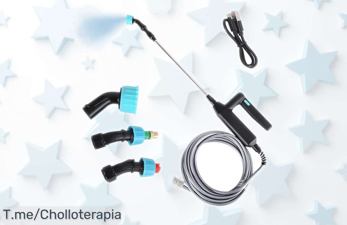 Pulverizador eléctrico para plantas con boquillas ajustables y batería recargable rebajado espectacularmente ¡remata tus tareas sin sudar y aprovecha este ofertón antes que desaparezca!