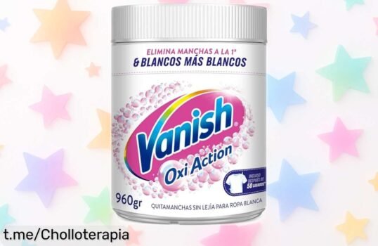 Quitamanchas vanish oxi action 960gr sin lejía que elimina manchas al instante y devuelve el blanco original con precio rebajado ¡No pierdas este súper chollo por tiempo limitado!