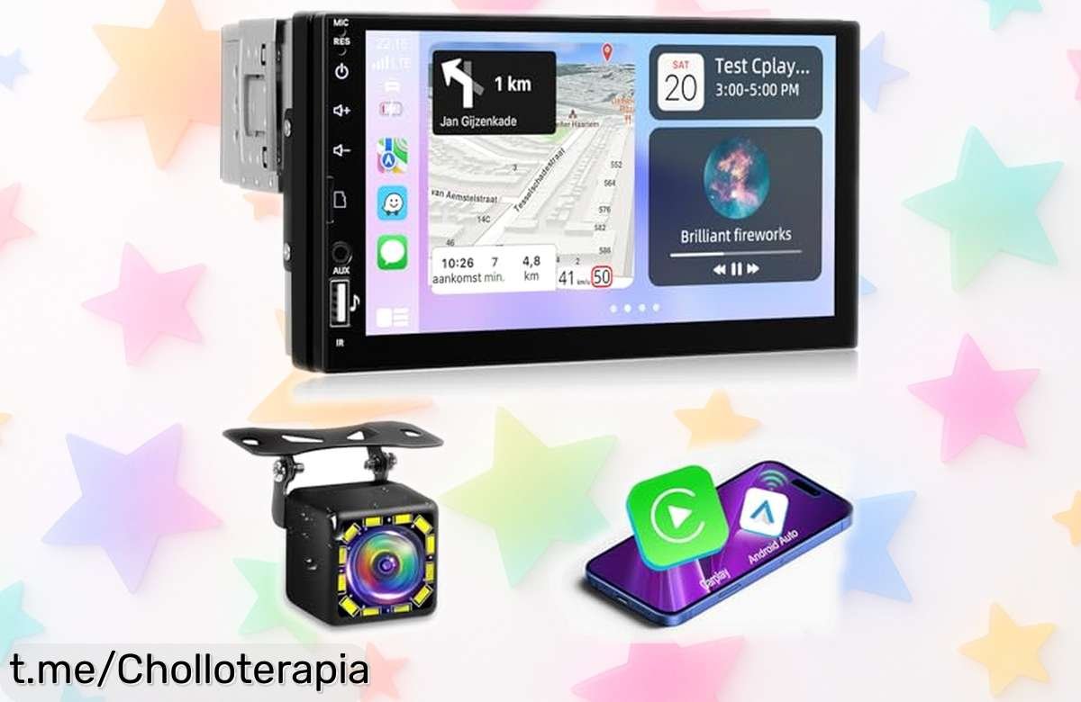 Radio de coche 1 DIN con pantalla táctil 7” para iOS y Android, Bluetooth y cámara HD a precio rebajado una oferta que hace tu conducción más fácil, divertida e irresistible ¡Corre que vuelan!