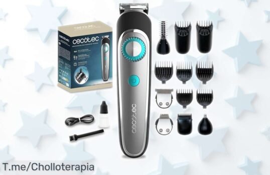 Recortabarbas Cecotec Precisioncare 6 en 1 con carga rápida y resistencia al agua, ahora rebajado a precio muy bajo; un súper chollo que no puedes dejar escapar porque quedan poquísimas unidades ¡Compra ya antes de que desaparezcan!