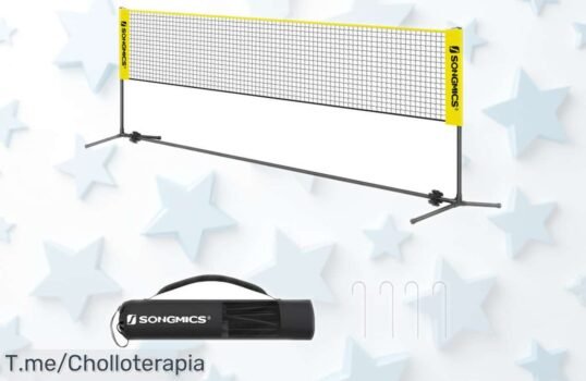 Red de bádminton y voleibol SONGMICS 5m con postes ajustables rebajada a precio loco para que disfrutes el juego ya sin perder tiempo ¡super chollo solo por poco tiempo, pasa y cómprala antes que se agote!