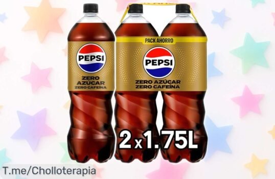 Refresco cola Pepsi Zero sin cafeína 3,5L con cero azúcar y calorías a precio rebajado que mantiene su sabor intacto ¡Una oferta brutal para refrescarte ya antes de que se acabe!