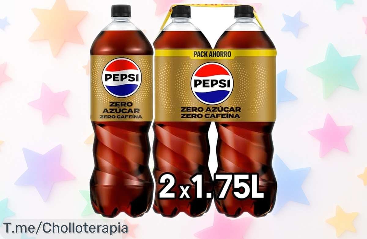 Refresco cola Pepsi Zero sin cafeína 3,5L con cero azúcar y calorías a precio rebajado que mantiene su sabor intacto ¡Una oferta brutal para refrescarte ya antes de que se acabe!