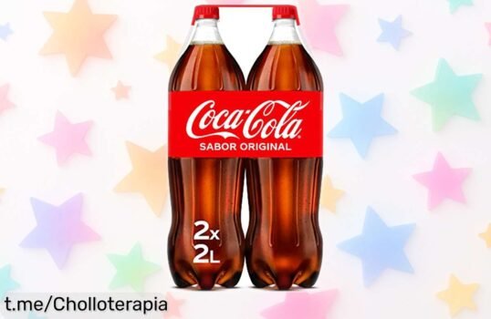 Refresco de cola CocaCola original pack 2 botellas 2L con un precio rebajado que no se repite, sabor único y súper refrescante para disfrutar ya ¡Corre que esta oferta se termina en nada!