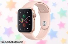 Reloj Apple Watch Series 5 44mm GPS en aluminio dorado con correa deportiva pomelo, diseño premium a precio rebajado que no durará mucho ¡date prisa y consigue este super chollo antes de que desaparezca!