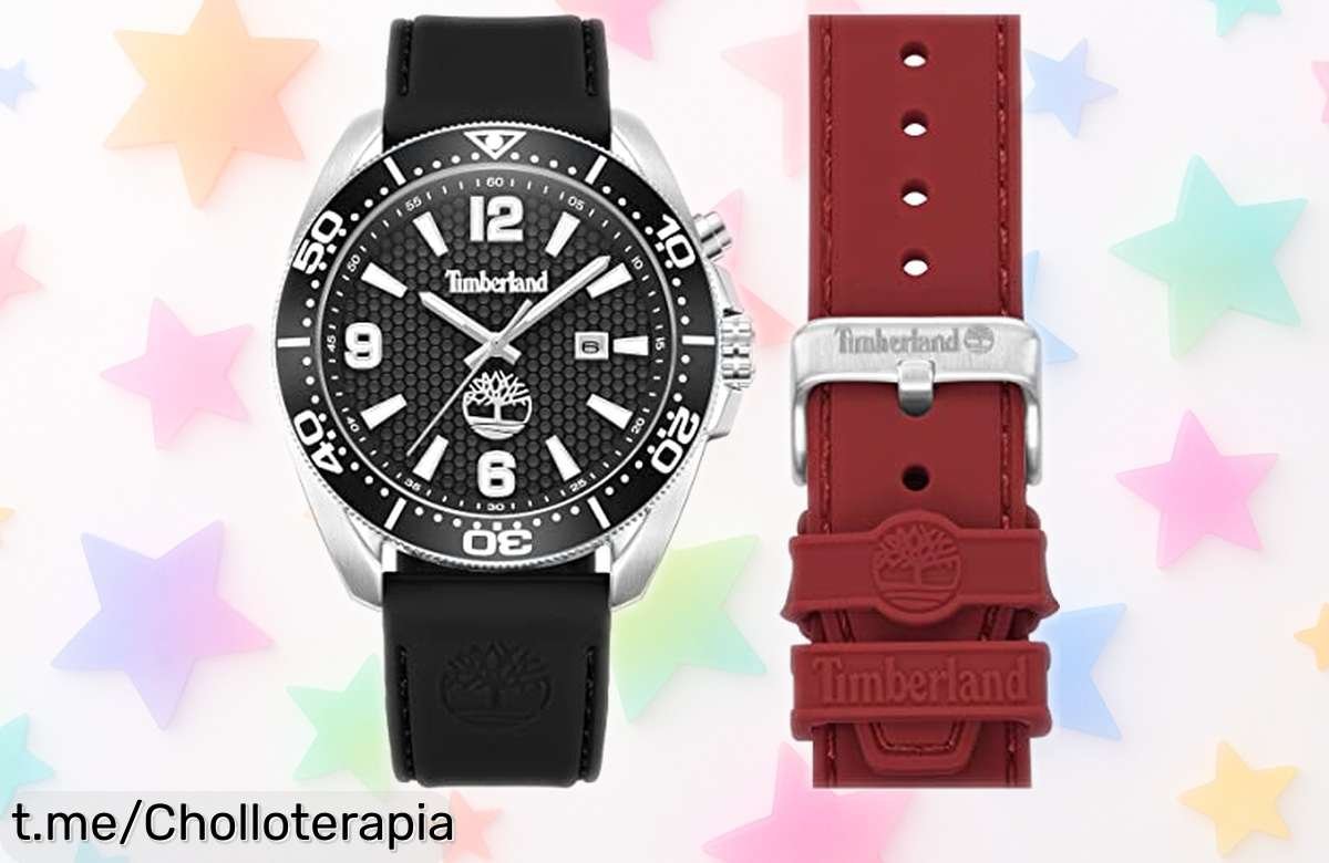 Reloj analógico Timberland TDWGN0010001 con diseño robusto de acero 44 mm, resistente al agua y a precio rebajado que no vas a creer, súper chollo por tiempo limitado ¡no lo dejes escapar y llévatelo ya!