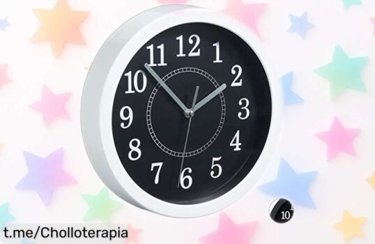 Reloj de pared Relaxdays súper silencioso con diseño elegante y precio rebajado, un ofertón exclusivo que vuela rápido ¡No esperes más para llevarte este chollazo!