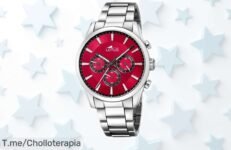 Reloj hombre Lotus rojo con acero inox 316L resistente al agua rebajado para que luzcas estilo y seguridad sin perder tiempo, oferta limitada ¡no dejes pasar este precio irresistible!