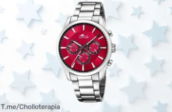 Reloj hombre Lotus rojo con acero inox 316L resistente al agua rebajado para que luzcas estilo y seguridad sin perder tiempo, oferta limitada ¡no dejes pasar este precio irresistible!