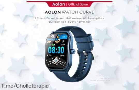 Reloj inteligente KHwatch con pantalla curva de 2,01” para deporte y vida activa diseño resistente al agua, ¡rebajado un precio loco que vuela en tiempo limitado no lo dejes escapar!