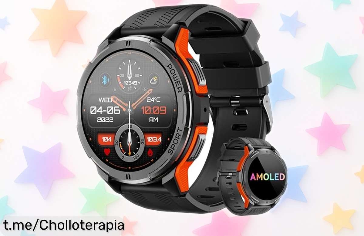 Reloj inteligente OUKITEL para hombre con pantalla AMOLED y llamadas Bluetooth en precio de ganga súper rebajado, incluye análisis completo del cuerpo y más de 100 deportes ¡No lo pienses que vuelan las unidades!