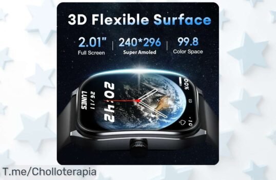 Reloj inteligente con pantalla AMOLED curva y Bluetooth 5,3 de última generación por un precio rebajado que no puedes dejar pasar ¡Llévalo hoy antes que se agoten estas unidades en oferta limitada!