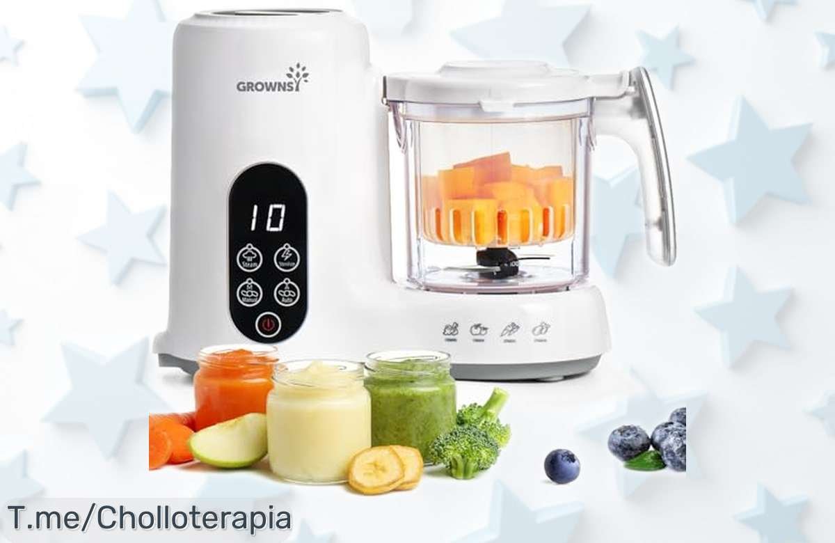 Robot de cocina para bebé GROWNSY que cuece y tritura en un click con cesta vapor, precio rebajado y ahorro de tiempo – aprovecha este super chollo antes de que se acabe la oferta