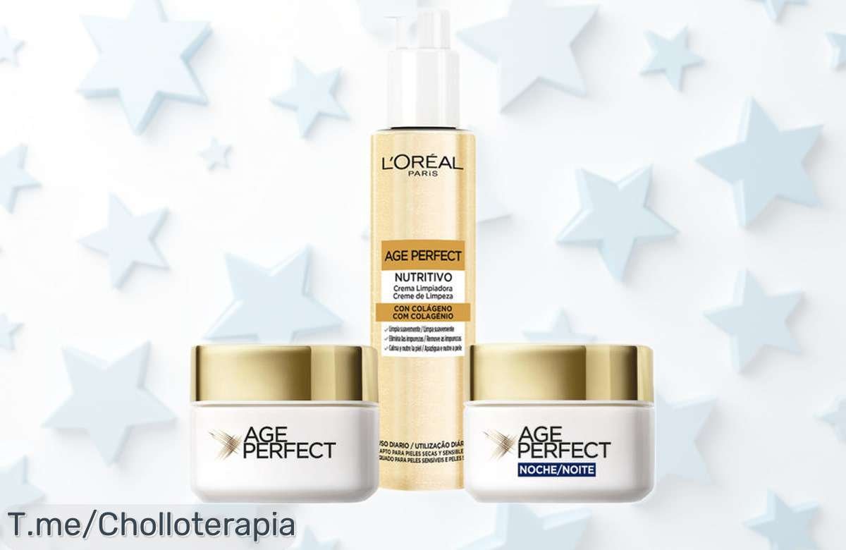Rutina Age Perfect colágeno expert L’Oréal Paris con crema día, noche y limpiador 150ml a precio rebajado para una piel firme y radiante ¡Oferta brutal que vuela rápido, corre por tu chollazo ya!
