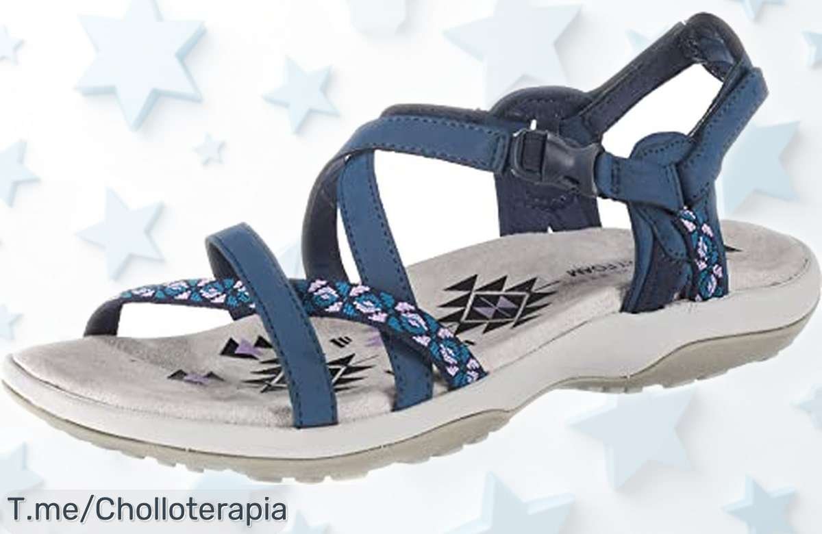 Sandalias Skechers Reggae Slim Vacay con correas cruzadas que sujetan el talón, diseño súper estable y a un precio rebajado de verdad; oferta limitada con pocas unidades ¡corre ya que vuelan!