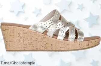 Sandalias con cuña doradas Skechers Beverlee para mujer precio rebajado un chollazo que vuela disfruta el descuento brutal y estrena estilo ya mismo