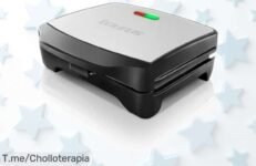 Sandwichera Taurus Miami Premium con 900W y placas antiadherentes desmontables rebajada de precio para que prepares sándwiches, grill o gofres en un instante corre que esta oferta limitada vuela