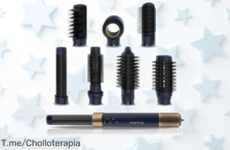 Secador alisador multifunción Cecotec CeramicCare AirGlam Blue con 8 cabezales y control total de temperatura a un precio rebajado que no se repetirá ¡Corre que vuelan las unidades!