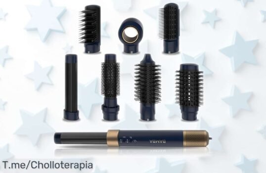 Secador alisador multifunción Cecotec CeramicCare AirGlam Blue con 8 cabezales y control total de temperatura a un precio rebajado que no se repetirá ¡Corre que vuelan las unidades!