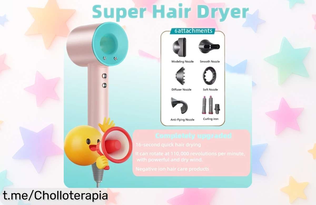 Secador de pelo Macaron ultrarrápido con protección total para tu melena a precio rebajado, un ofertón que vuela ¡Consigue ya este super chollazo y luce un peinado perfecto al instante!