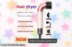 Secador de pelo profesional con iones negativos para un secado rápido y cuidado total, ahora a precio rebajado que no se volverá a ver ¡Corre que vuelan estos super chollos!