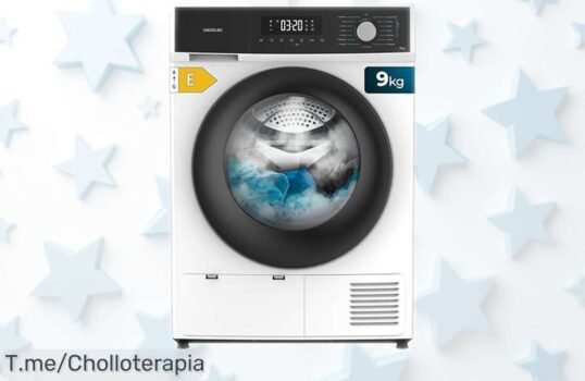 Secadora Cecotec Bolero Dresscode Dry 9Kg con bomba de calor y 15 programas para facilitar tu vida, ahora a precio rebajado por tiempo limitadísimo ¡Corre que vuelan las unidades en este super chollo!