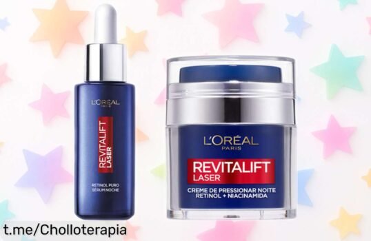 Sérum y crema revitalift laser de L’Oréal con retinol puro y niacinamida, antiarrugas potente ahora a precio rebajado super chollo que vuela rápido ¡No lo dejes escapar!