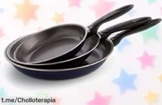 Set de 3 sartenes Quid Nuit con antiadherente real y mango resistente la rebaja que no puedes dejar pasar para cocinar sin líos ¡date prisa antes de que se acaben!