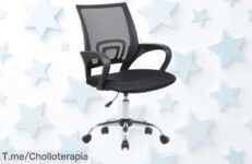 Silla de oficina con ruedas y soporte lumbar reposabrazos, precio rebajado increíble para que trabajes cómodo sin gastar más, chollazo limitado que desaparece rápido ¡hazla tuya ya!