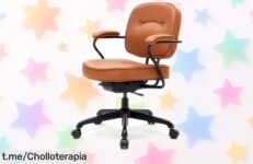 Silla de oficina moderna sihoo L3D con diseño retro, piel sintética durísima y reposabrazos ajustables ahora rebajada ¡Un súper chollo para trabajar cómodo que no puedes dejar pasar!