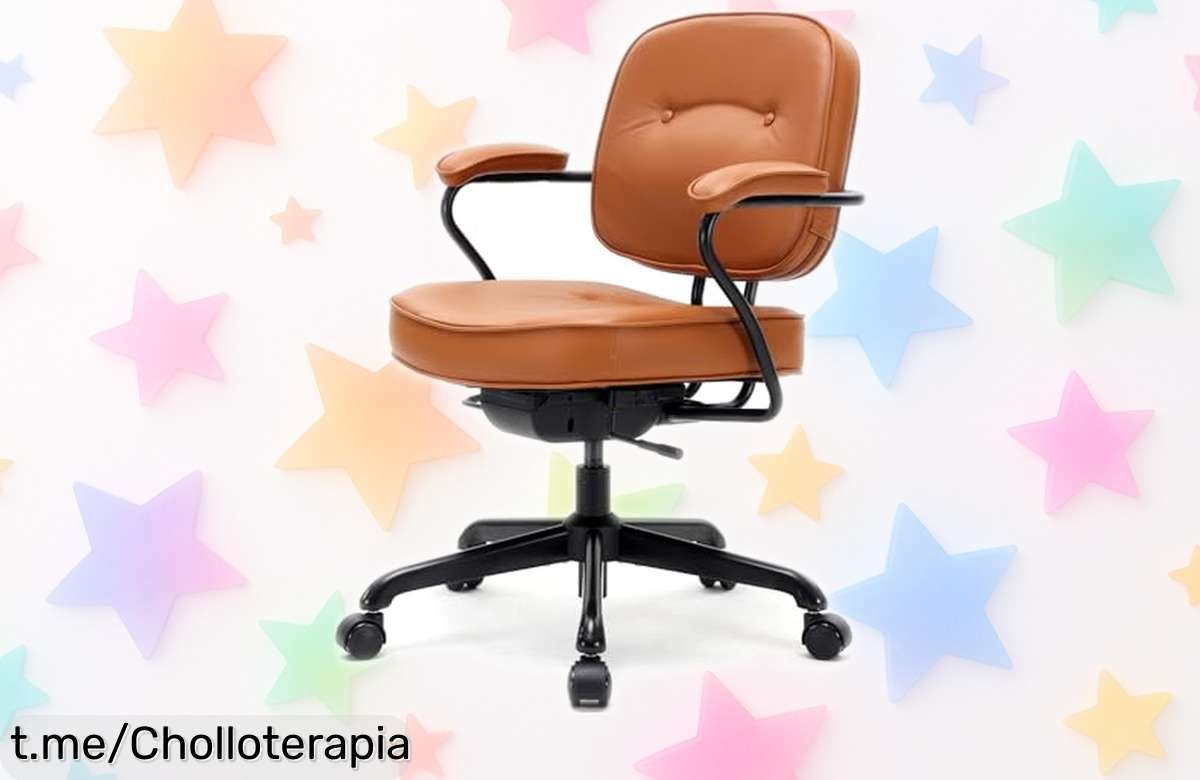 Silla de oficina moderna sihoo L3D con diseño retro, piel sintética durísima y reposabrazos ajustables ahora rebajada ¡Un súper chollo para trabajar cómodo que no puedes dejar pasar!
