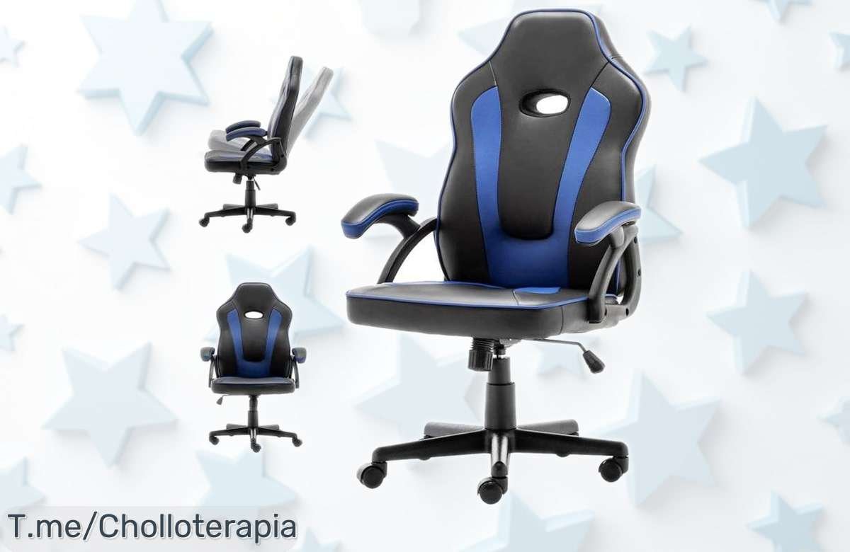 Silla gaming ALLINLIFE resistente hasta 130 kg con altura ajustable y reposabrazos, ahora a precio rebajado por tiempo limitado, ¡aprovecha este ofertón antes de que desaparezca!