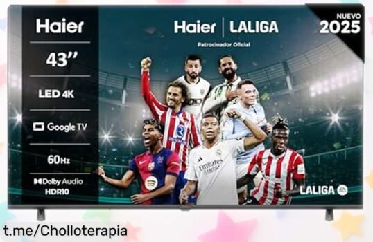 Smart TV Haier 43” 4K UHD con Google TV y HDR10 rebajada de locura, imagen vibrante y conexión exprés para que tus series empiecen ya ¡Corre que este ofertón vuela!