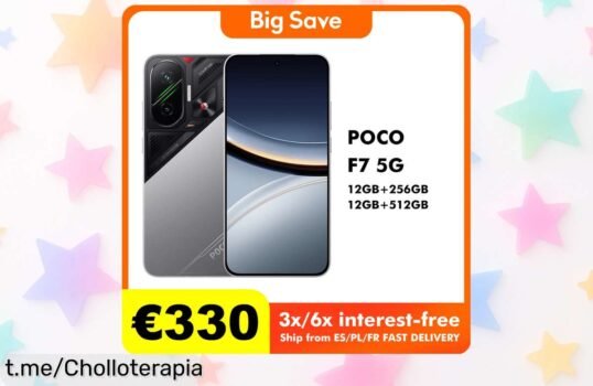 Smartphone potente y rápido POCO F7 5G con 12GB RAM y súper batería de 6500mAh, rebajado a precio muy bajo por tiempo limitado ¡corre que se va este super chollo!